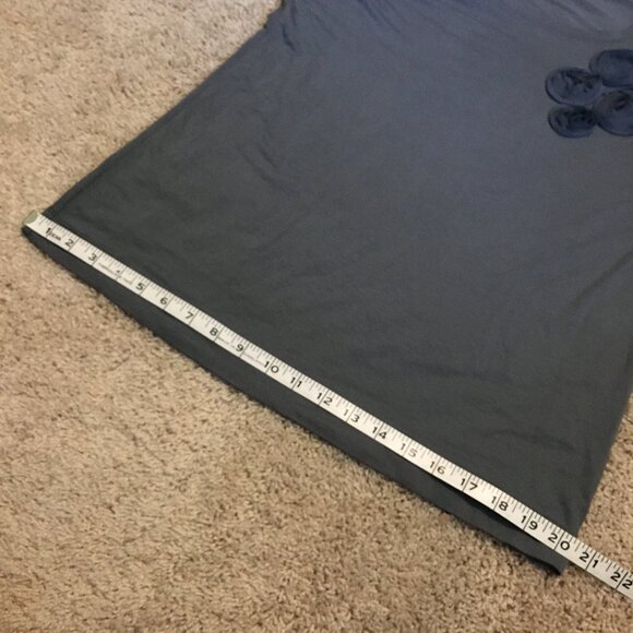 Nicole Miller Clay Grey Rayon 3/4 Sleeve Chiffon Rose Shirt - Picture 14 of 16